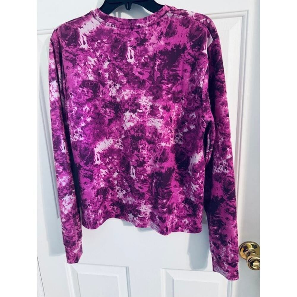 NWT Under Armour Women’s Terry Print Crew Sweatshirt Pink White Sz M - Picture 2 of 8